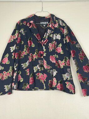 Criscione New York Velvet Floral Details Blazer Size XL 90s